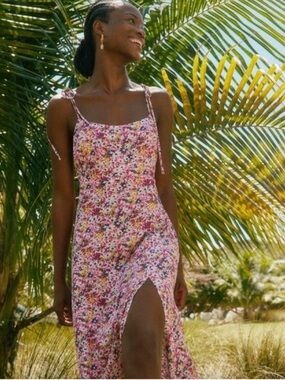J. Crew Collection Kauai tie-shoulder midi dress in floral Sz 2